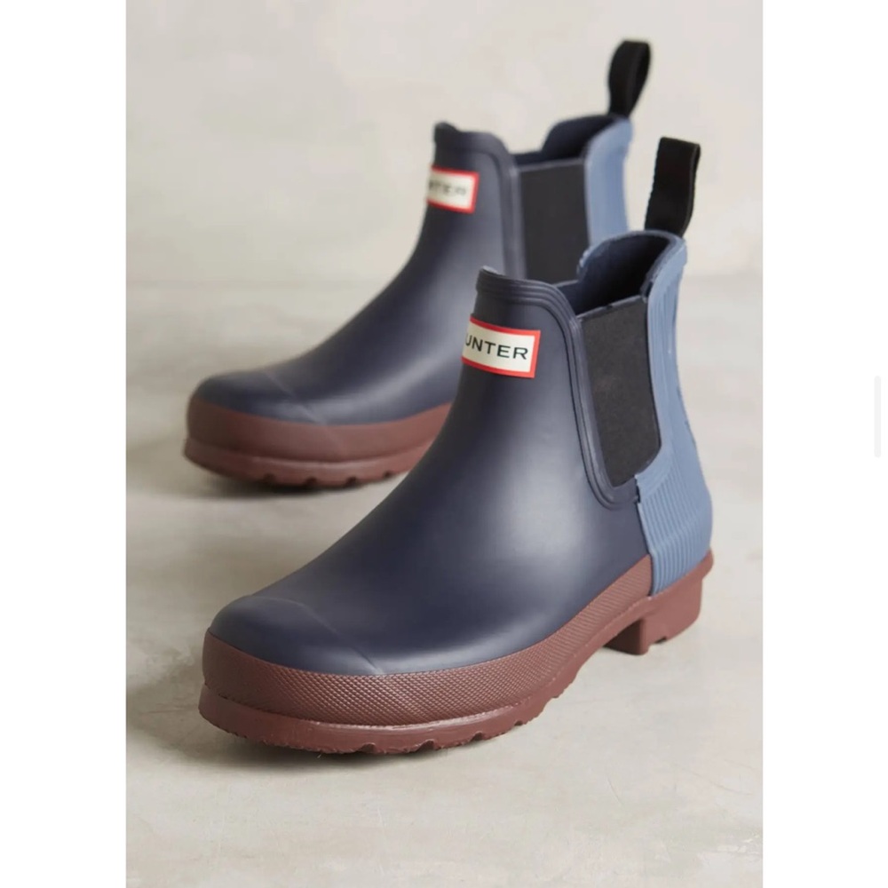 Hunter Black and Brown Chelsea Boots